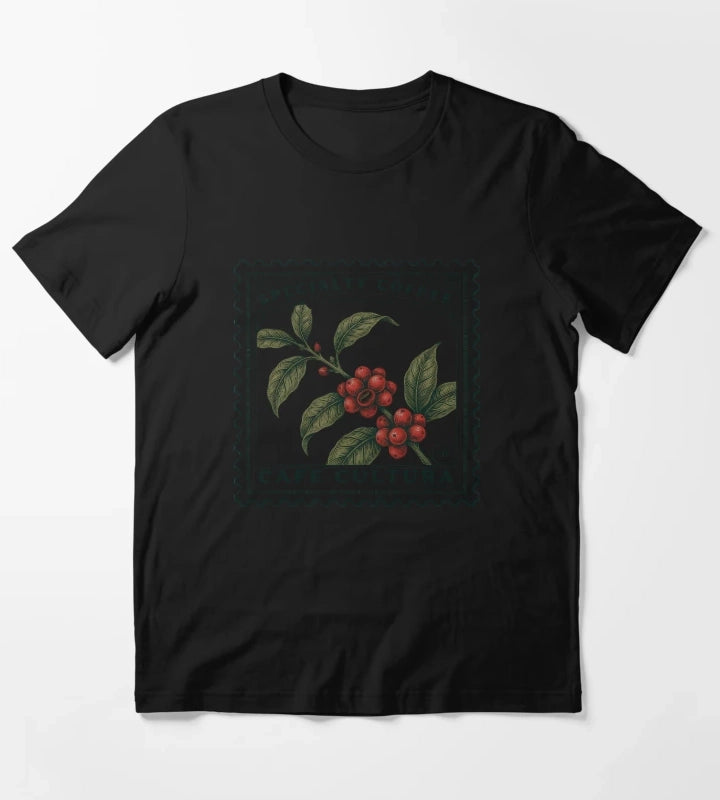 Coffee Plant Vintage Stamp Art Specialty Coffee Botanical Illustration Cafe Cultura T-Shirt
