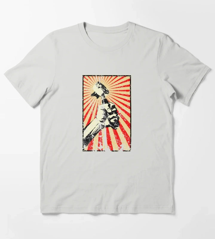 Coffee Revolution Distressed T-Shirt Light Grey