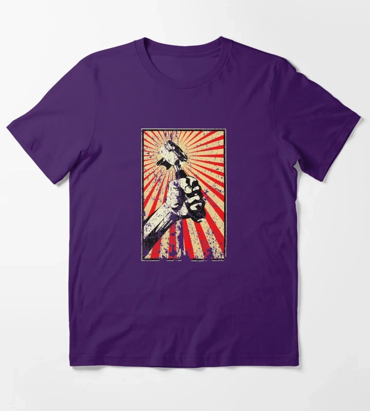 Coffee Revolution Distressed T-Shirt Purple