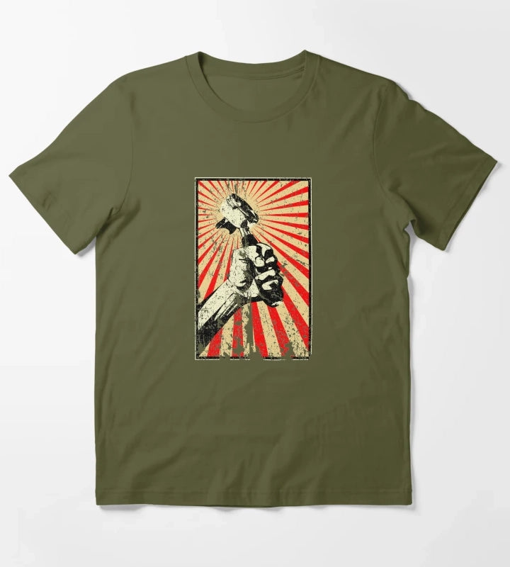 Coffee Revolution Distressed T-Shirt Olive Green