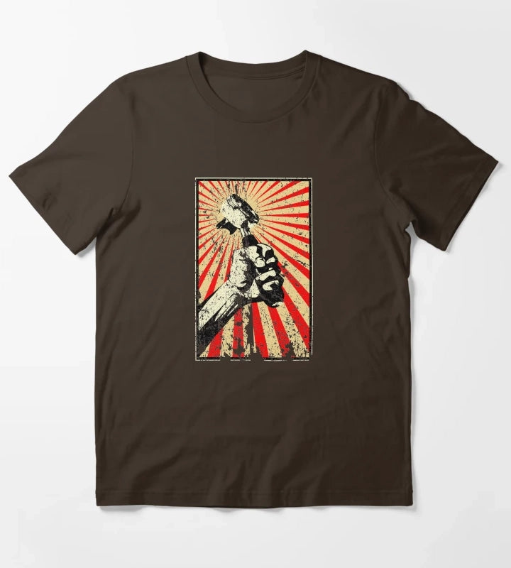 Coffee Revolution Distressed T-Shirt Brown
