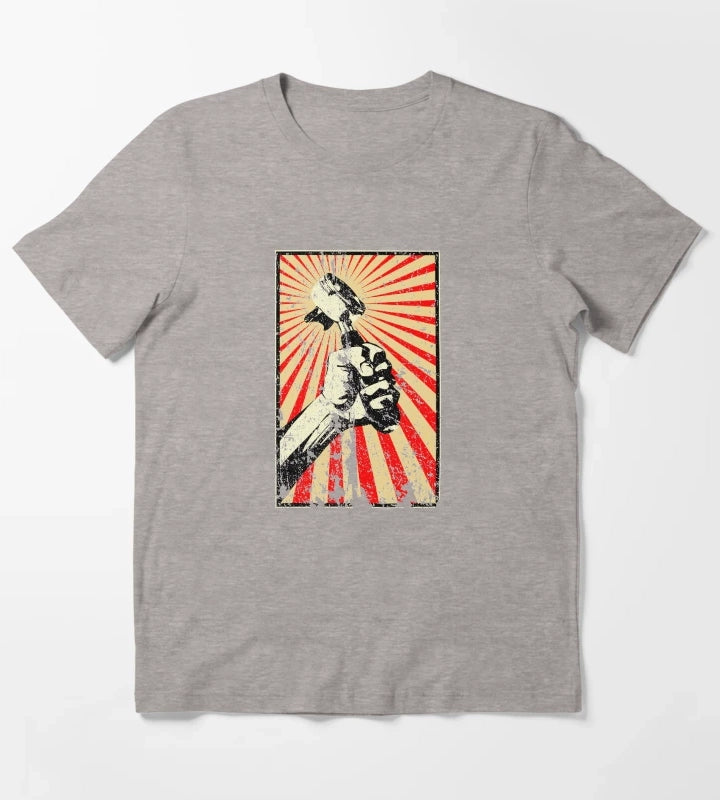 Coffee Revolution Distressed T-Shirt Heather Grey
