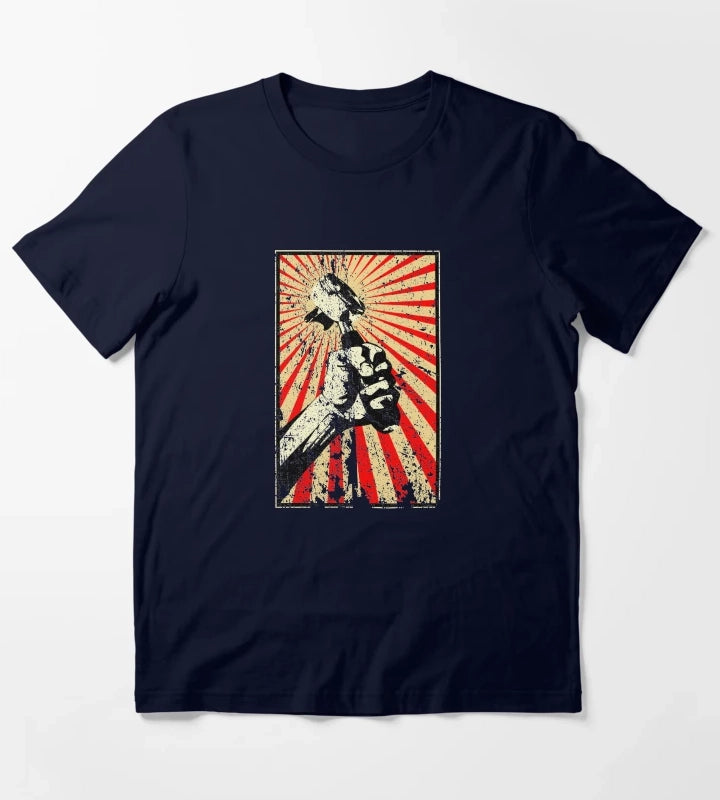 Coffee Revolution Distressed T-Shirt Navy