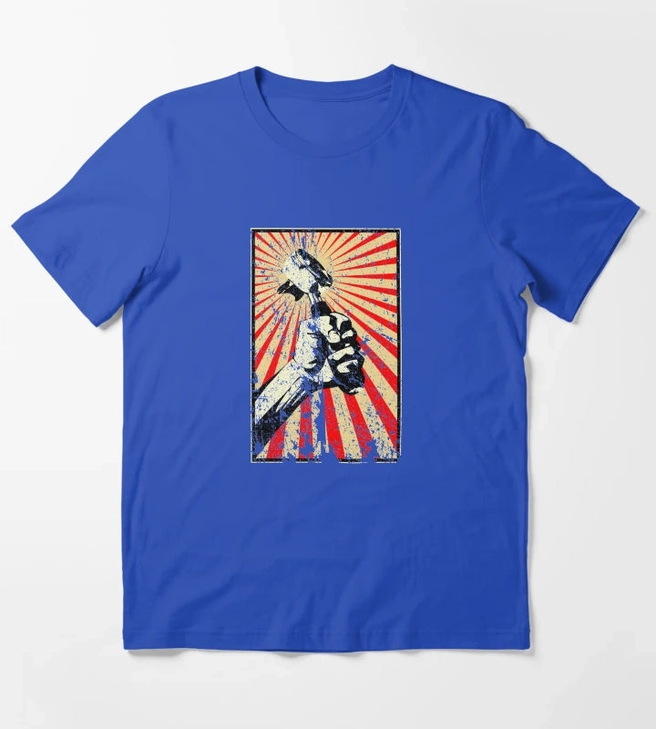 Coffee Revolution Distressed T-Shirt Blue
