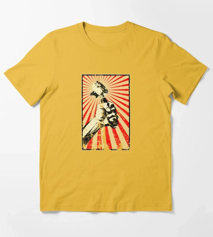 Coffee Revolution Distressed T-Shirt Yellow