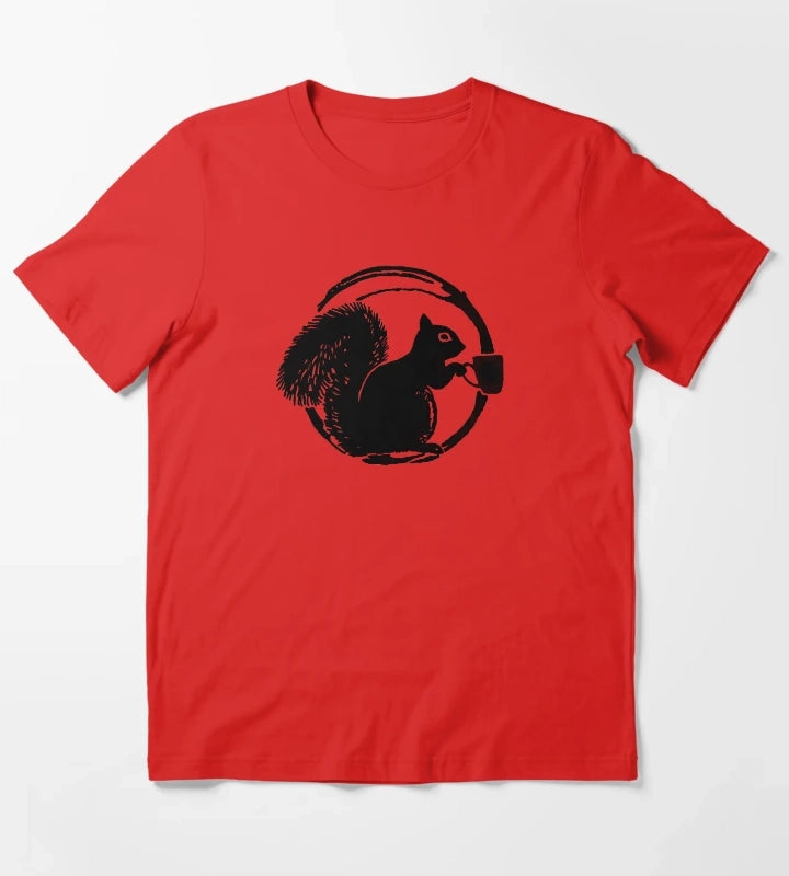 Coffee Squirrel T-Shirt Red
