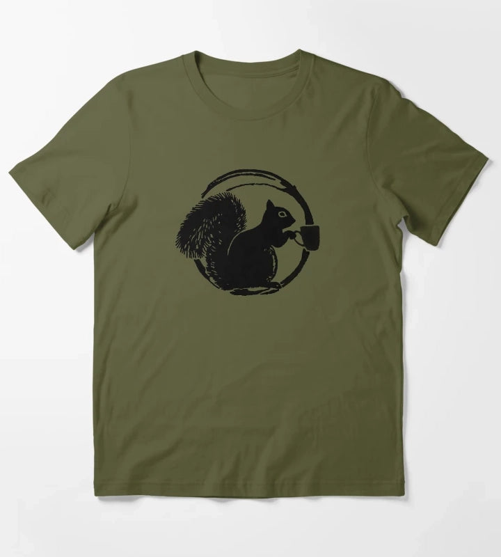 Coffee Squirrel T-Shirt Olive Green