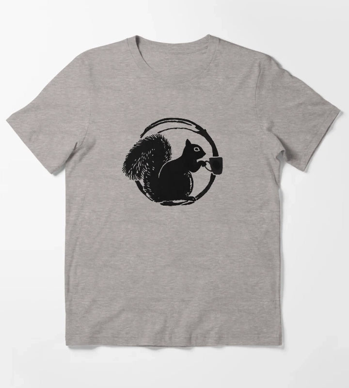 Coffee Squirrel T-Shirt Heather Grey