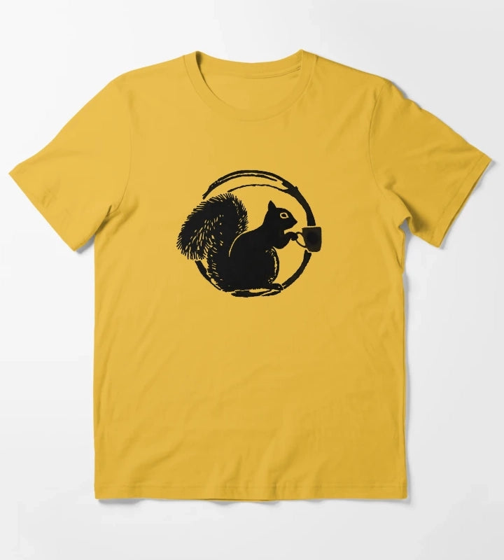 Coffee Squirrel T-Shirt Yellow