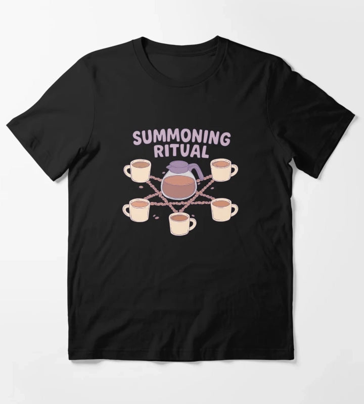 Coffee Summoning Ritual Witchy Caffeine Chaos T-Shirt