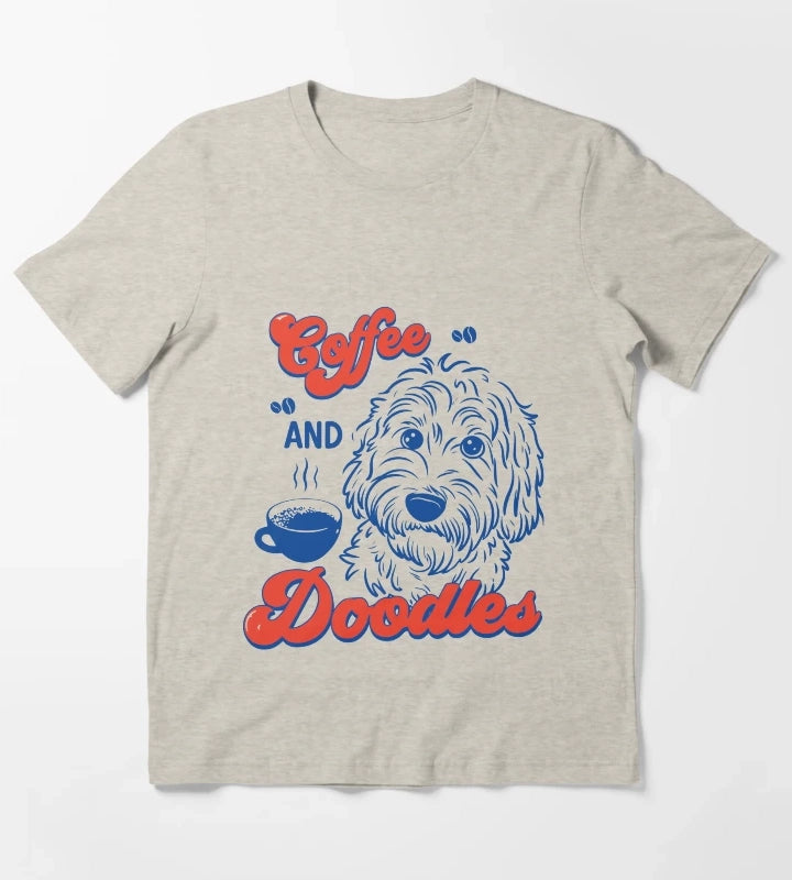 Coffee and Doodles Funny Dog Lover Coffee Club Cute Doodle Gift T-Shirt Cream