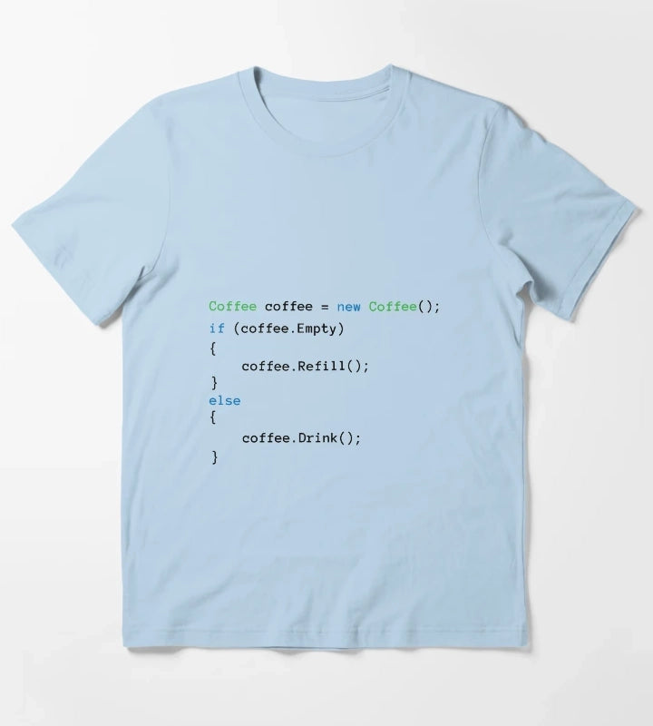 Coffee code T-Shirt Sky Blue