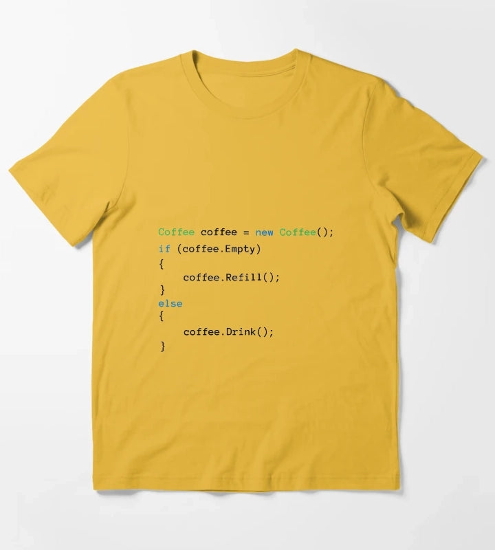 Coffee code T-Shirt Yellow