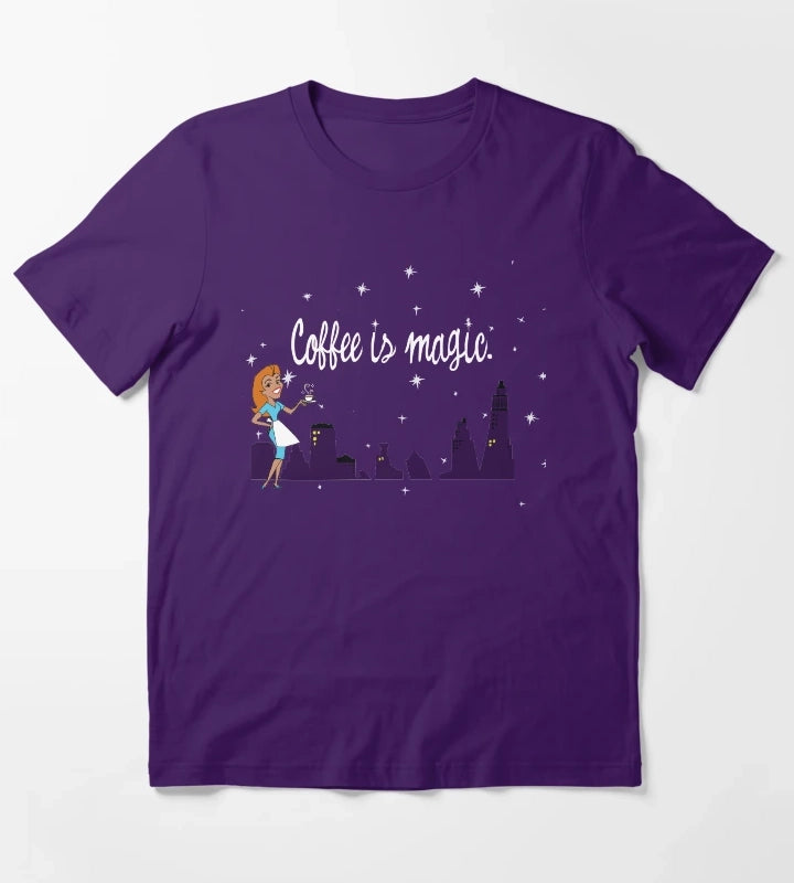 Coffee is Magic Bewitched TV T-Shirt Purple
