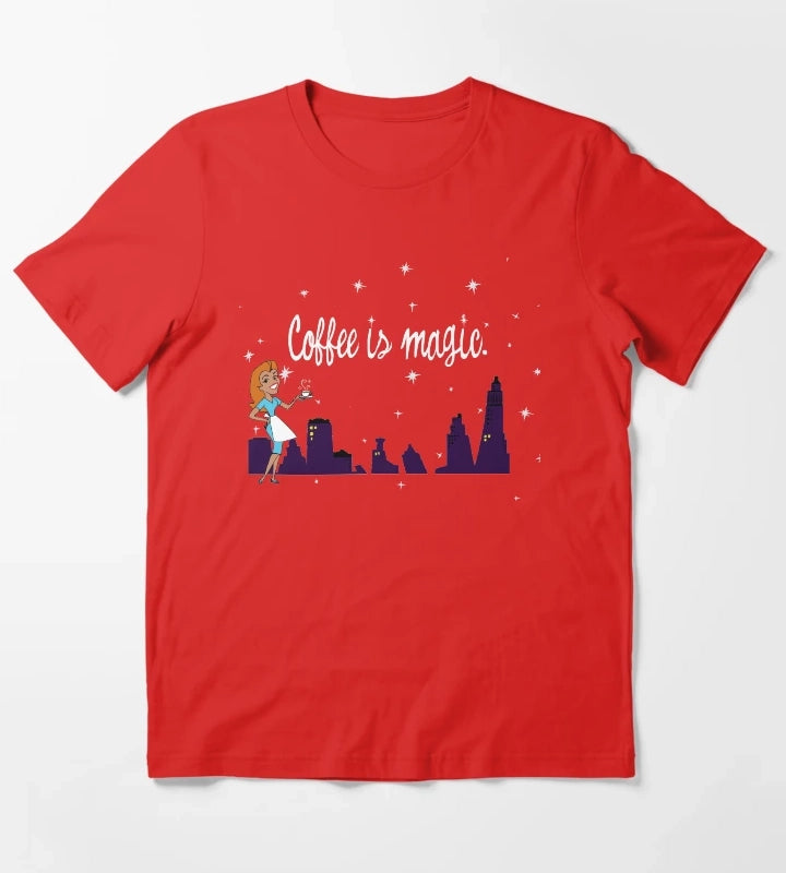 Coffee is Magic Bewitched TV T-Shirt Red