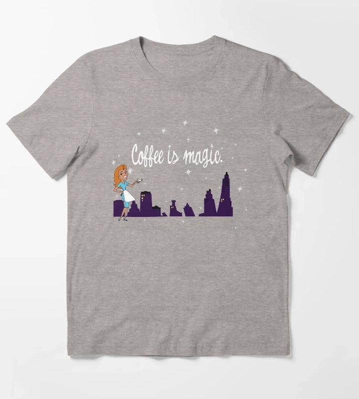 Coffee is Magic Bewitched TV T-Shirt Heather Grey