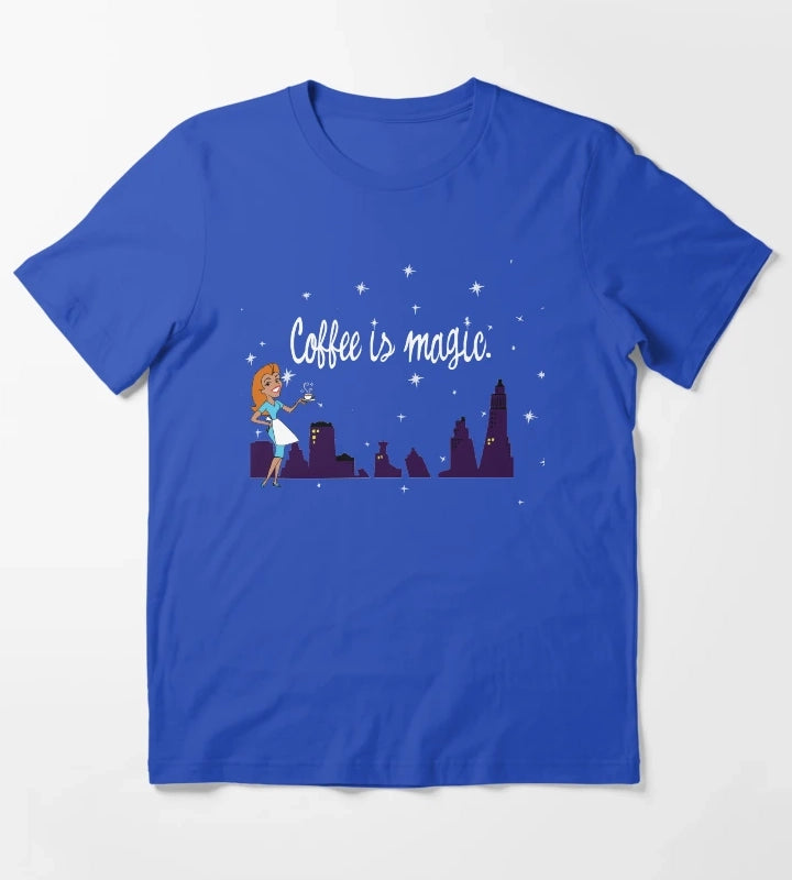 Coffee is Magic Bewitched TV T-Shirt Blue