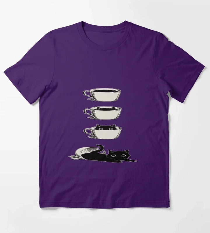 Coffee or Cats T-Shirt Purple