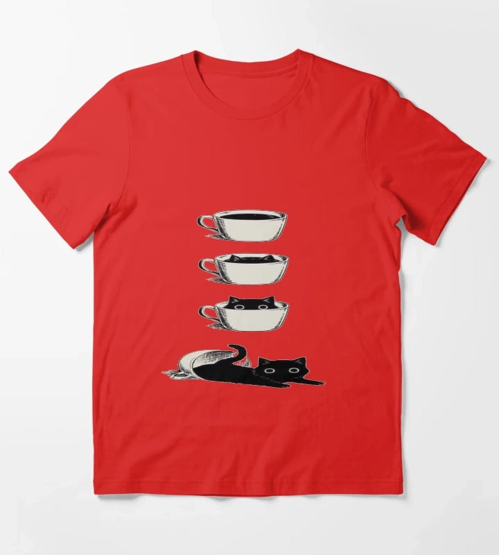 Coffee or Cats T-Shirt Red