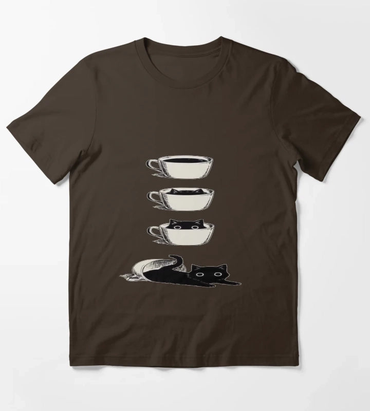 Coffee or Cats T-Shirt Brown