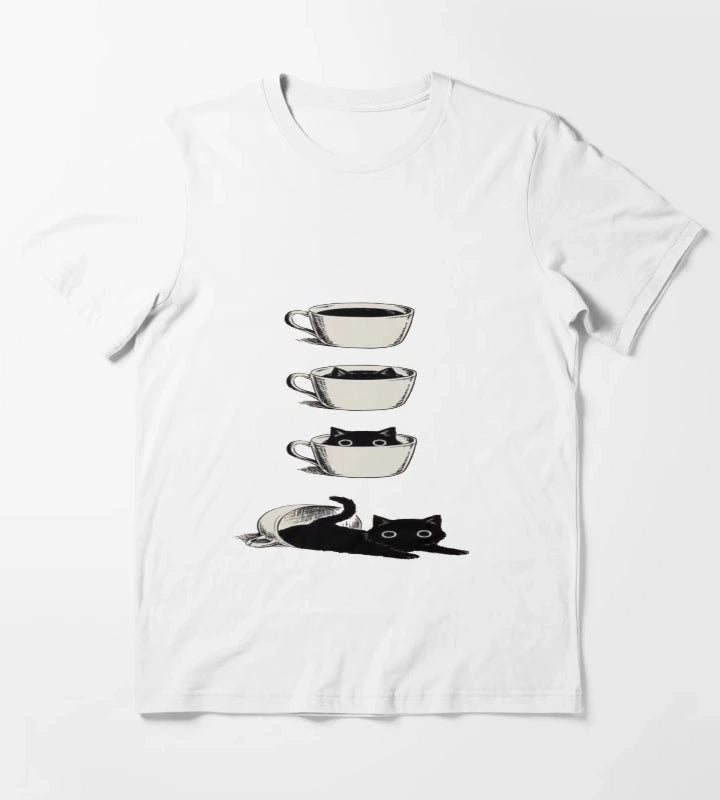 Coffee or Cats T-Shirt White