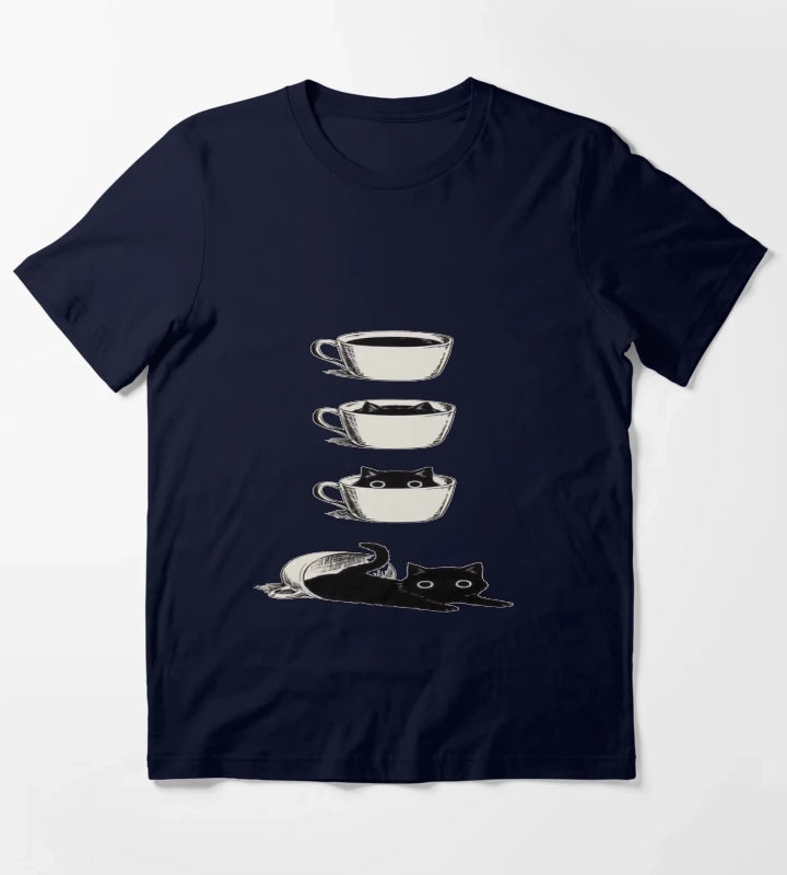 Coffee or Cats T-Shirt Navy