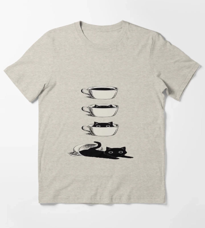 Coffee or Cats T-Shirt Cream