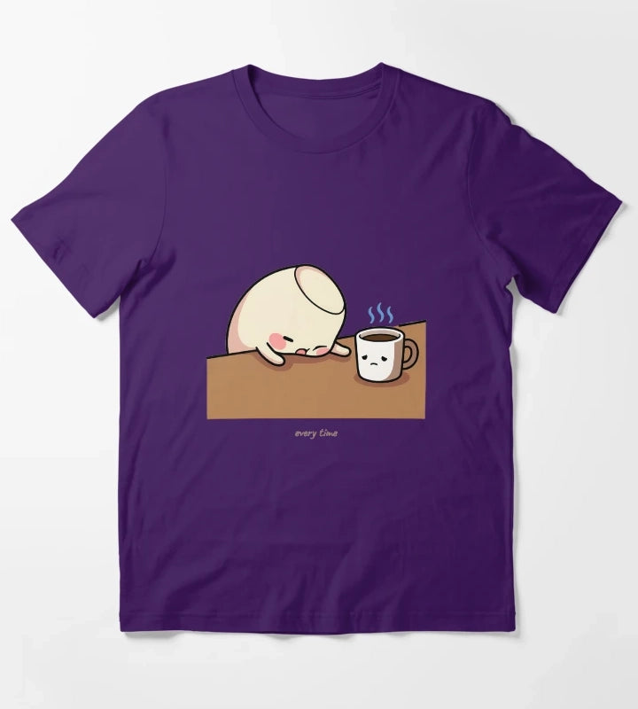 Cold Coffee Funny Coffee Humor Every Time Morning Fail T-Shirt Purple