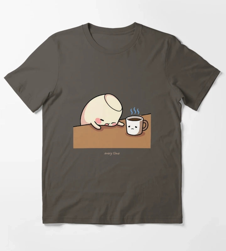 Cold Coffee Funny Coffee Humor Every Time Morning Fail T-Shirt Dark Grey