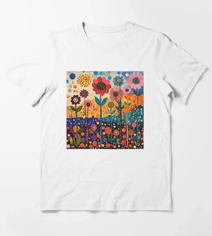 Colorful Daisy Wildflower Garden T-Shirt White