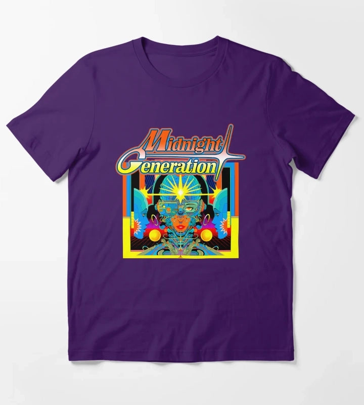 Colorful Style Disco Band T-Shirt Purple