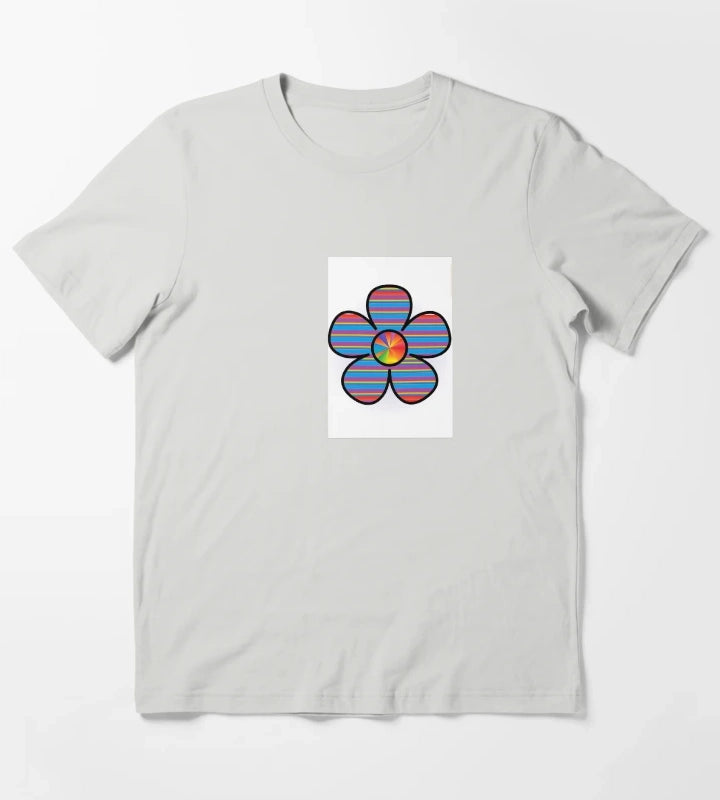 Colorful daisy T-Shirt Light Grey
