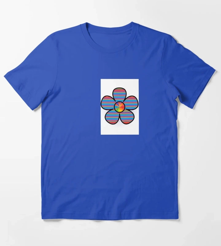Colorful daisy T-Shirt Blue