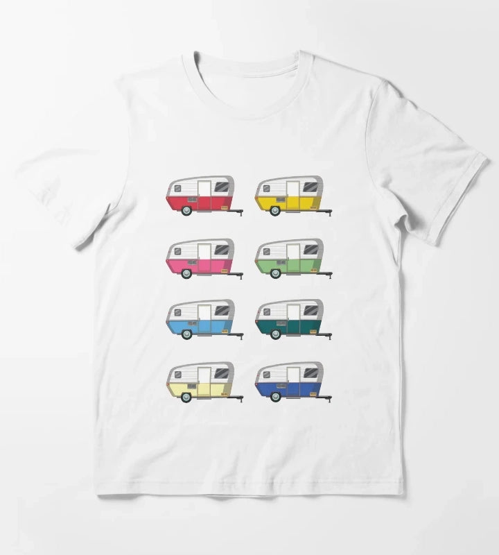 Colourful Vintage Eriba Puck Caravan Daisy T-Shirt White