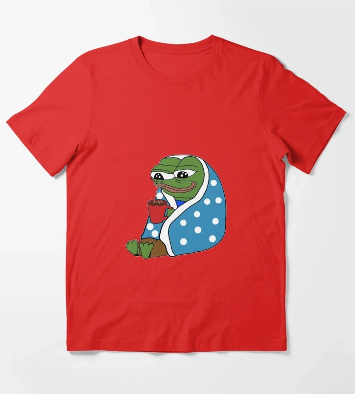 Comfy Coffee Pepe T-Shirt Red
