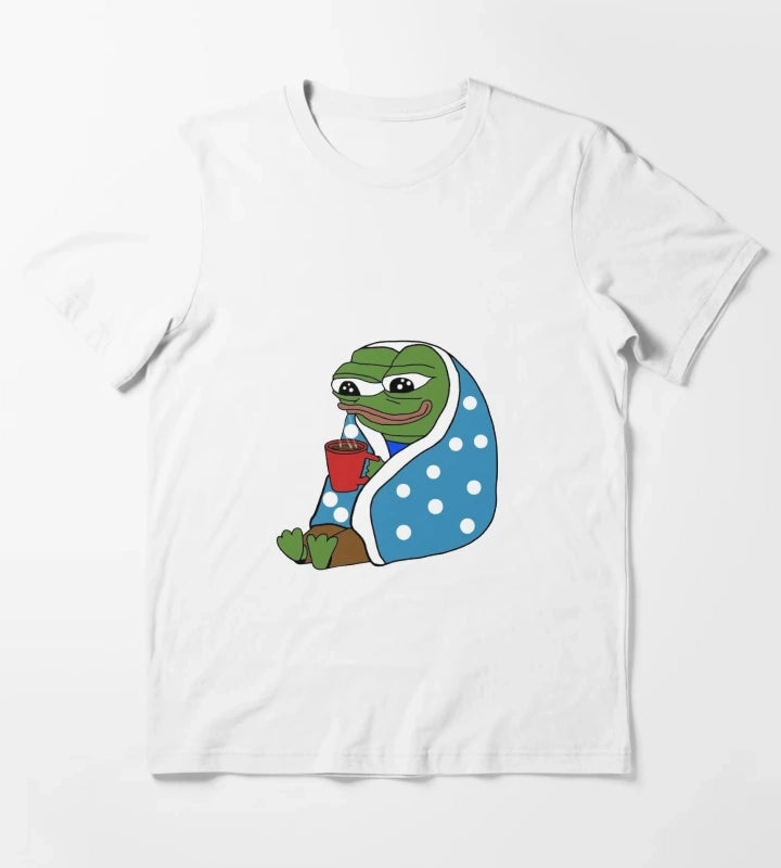 Comfy Coffee Pepe T-Shirt White