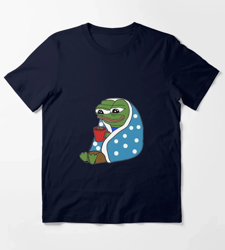 Comfy Coffee Pepe T-Shirt Navy