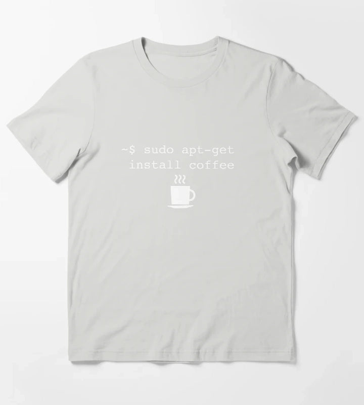 Command Line Coffee Install T-Shirt Light Grey