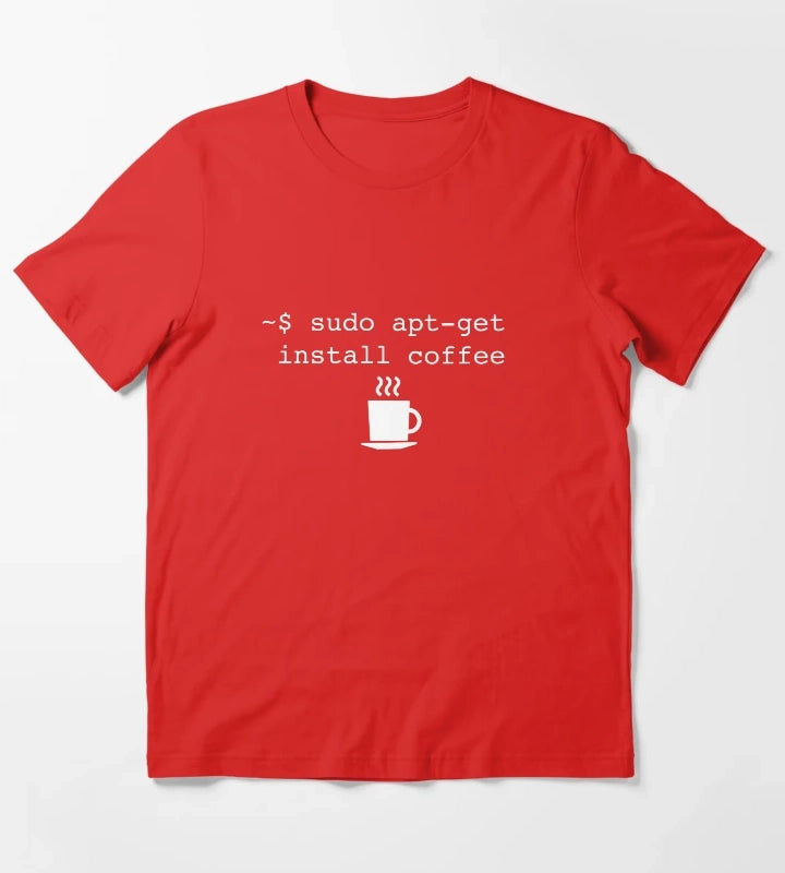 Command Line Coffee Install T-Shirt Red