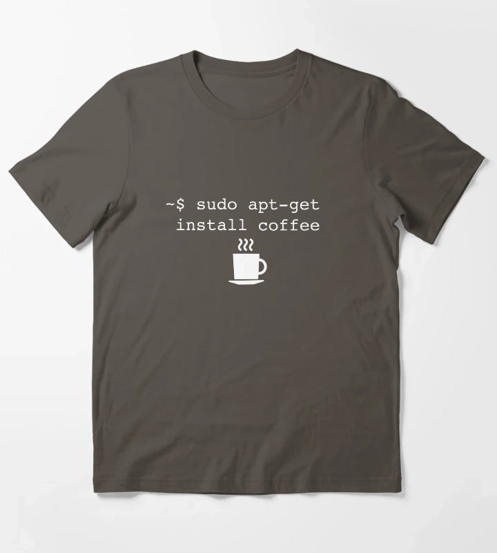 Command Line Coffee Install T-Shirt Dark Grey