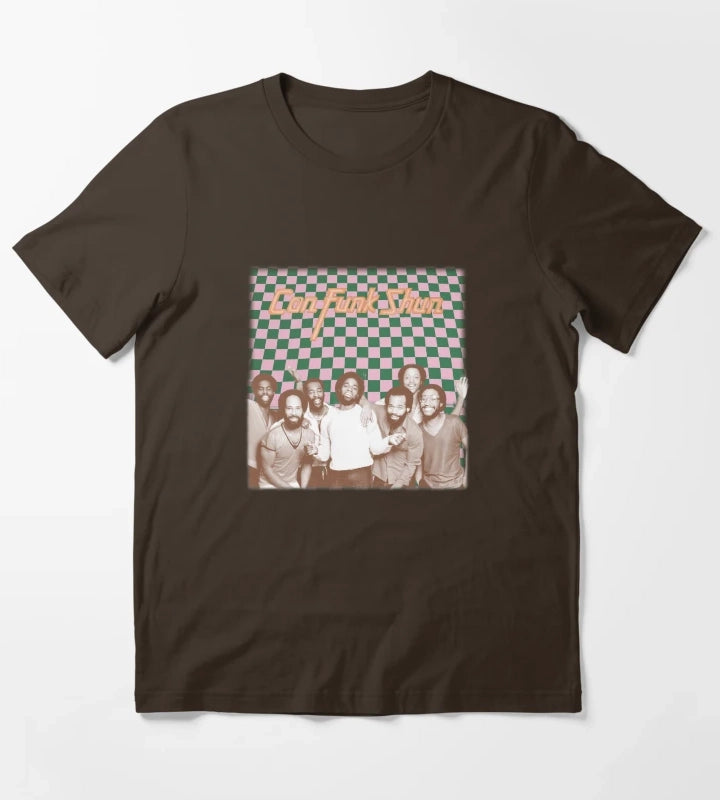 ConFunkShun Retro Aesthetic Design T-Shirt Brown