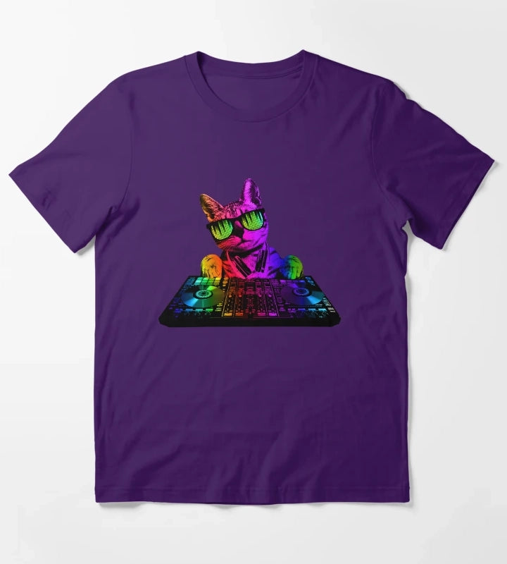 Cool Cat DJ T-Shirt Purple