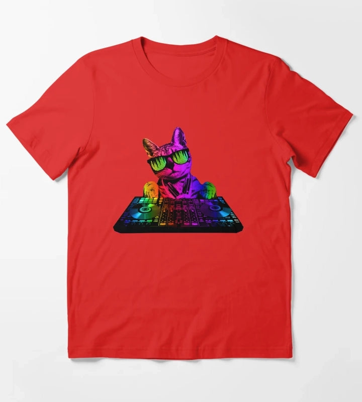 Cool Cat DJ T-Shirt Red