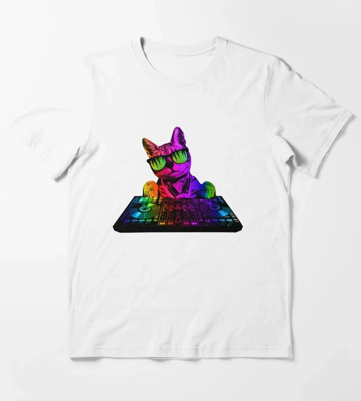 Cool Cat DJ T-Shirt White