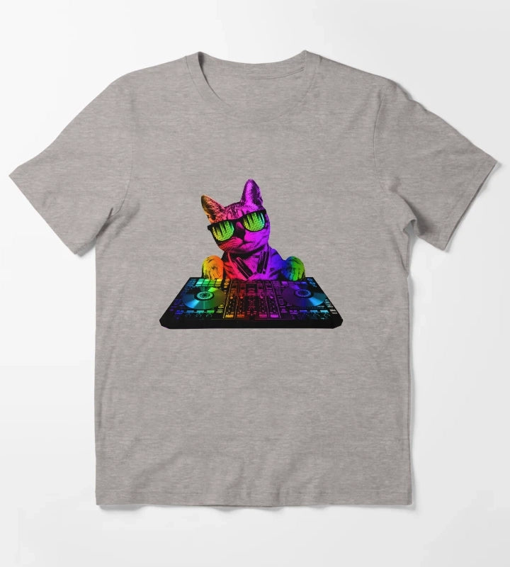 Cool Cat DJ T-Shirt Heather Grey