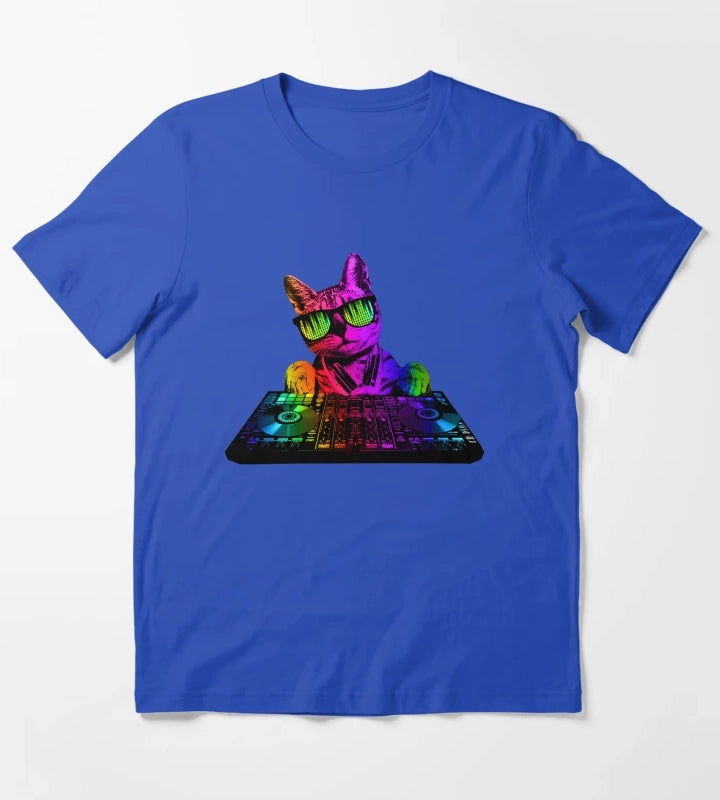 Cool Cat DJ T-Shirt Blue