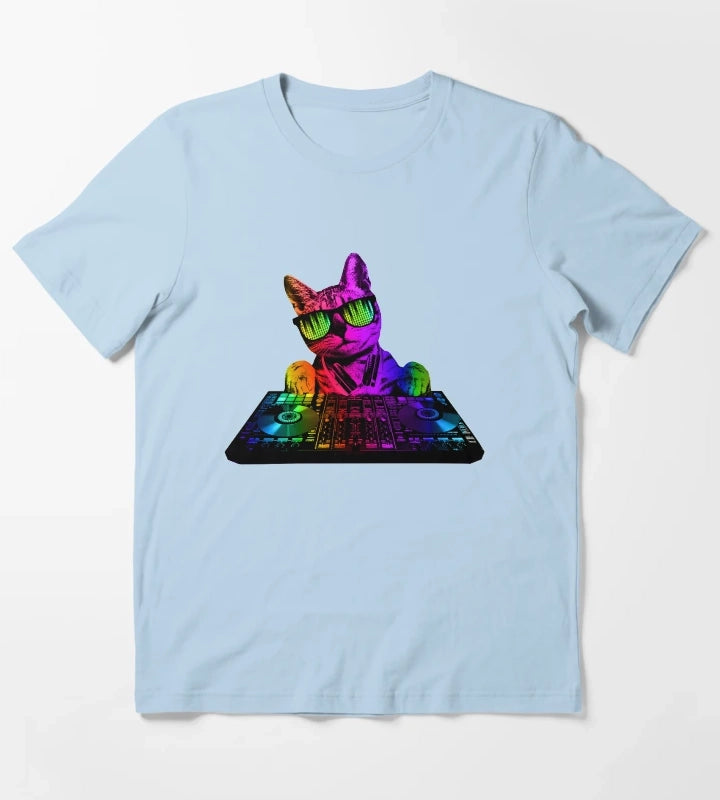 Cool Cat DJ T-Shirt Sky Blue