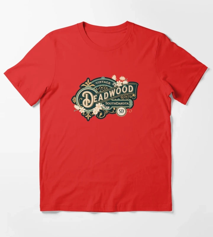 Cool Vintage Gambling Deadwood South Dakota T-Shirt Red
