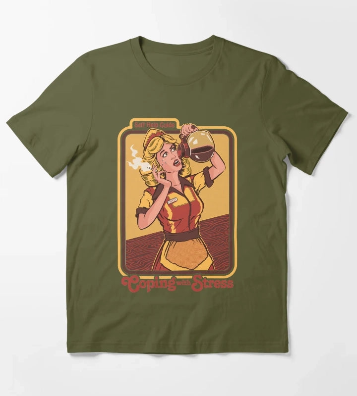 Coping With Stress T-Shirt Olive Green