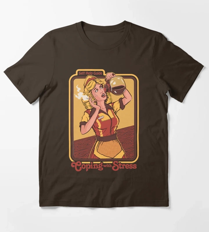 Coping With Stress T-Shirt Brown